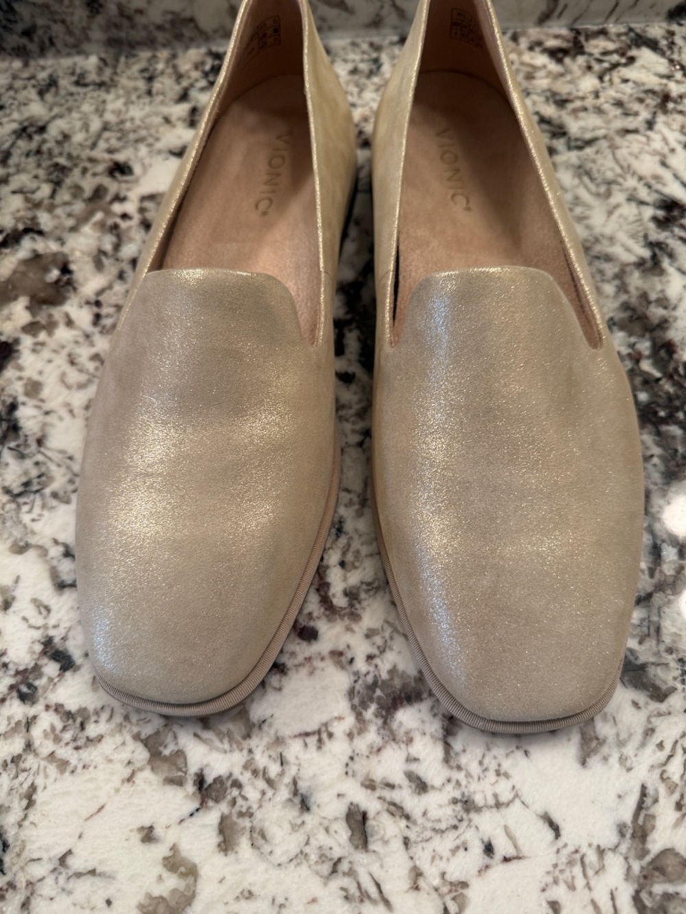 Vionic Metallic Taupe Slip-On Loafers